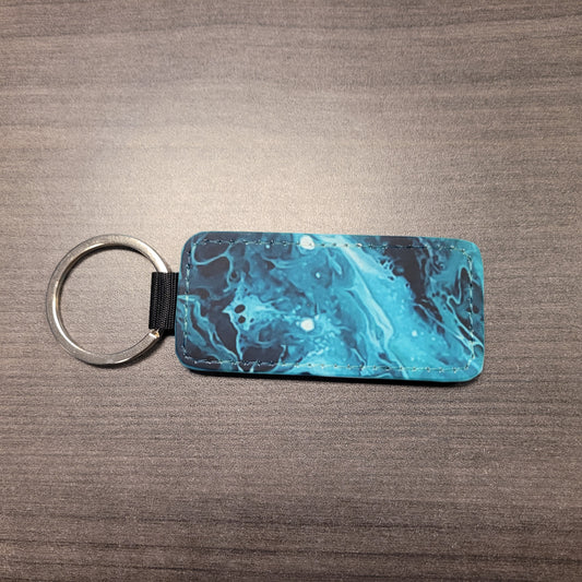 Rectangle Faux Leather Keychains #1