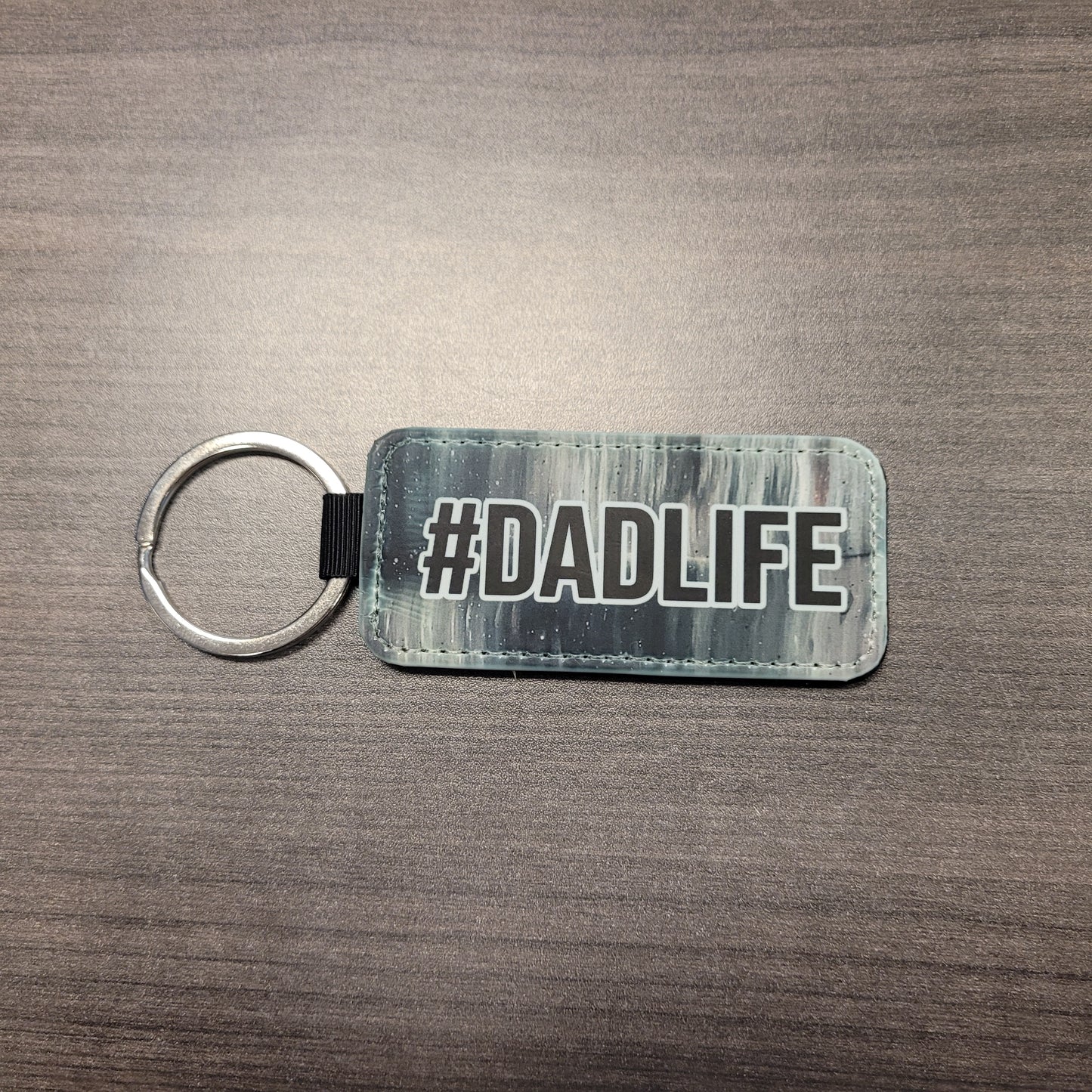 Dad Keychains-Rectangle Faux Leather Keychains