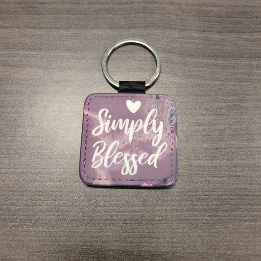 Square Faux Leather Keychains Set #2