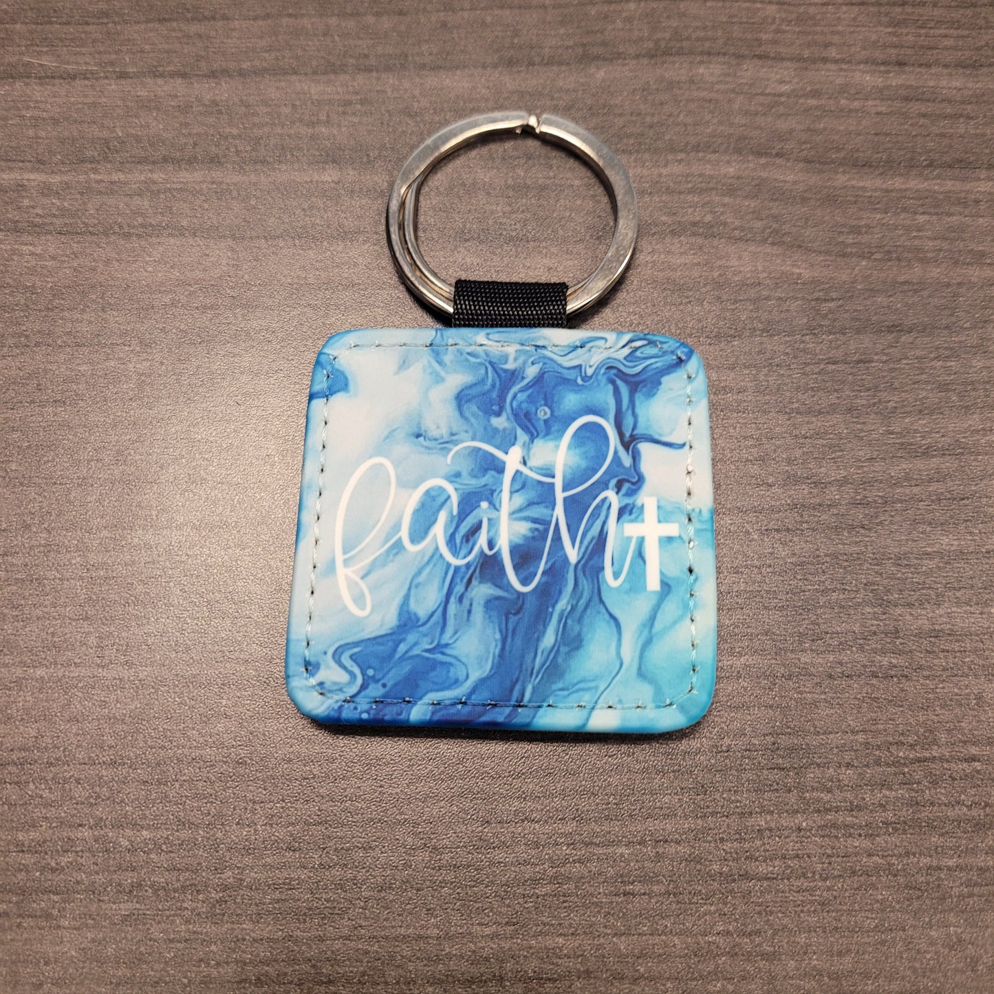 Square Faux Leather Keychains Set #2