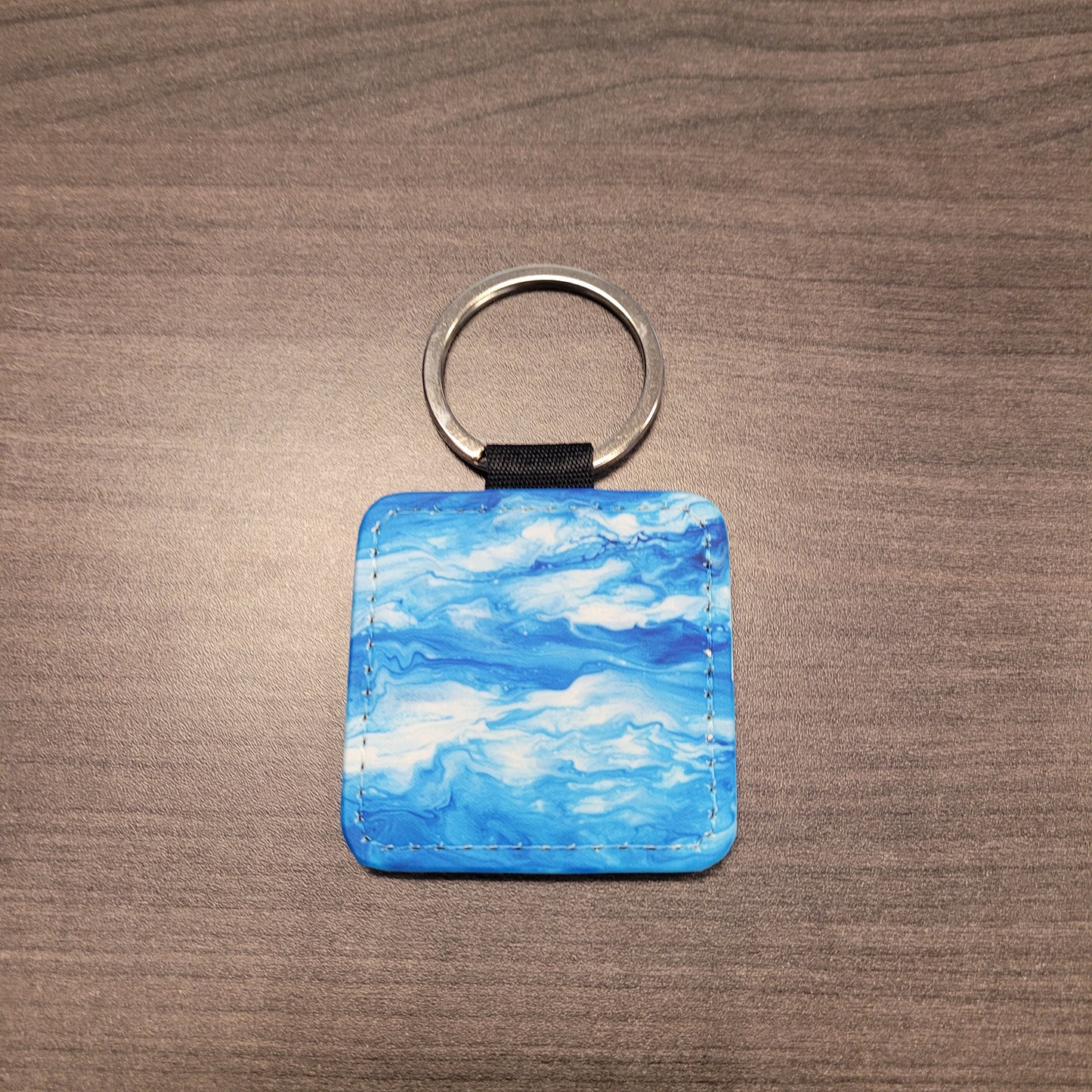Square Faux Leather Keychains Set #1