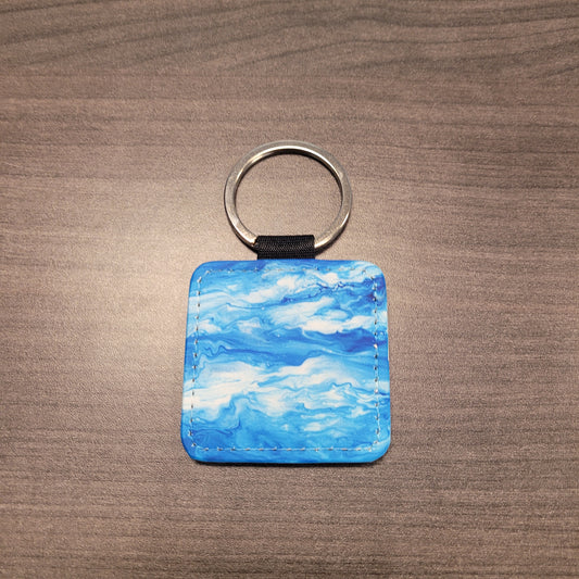 Square Faux Leather Keychains Set #1