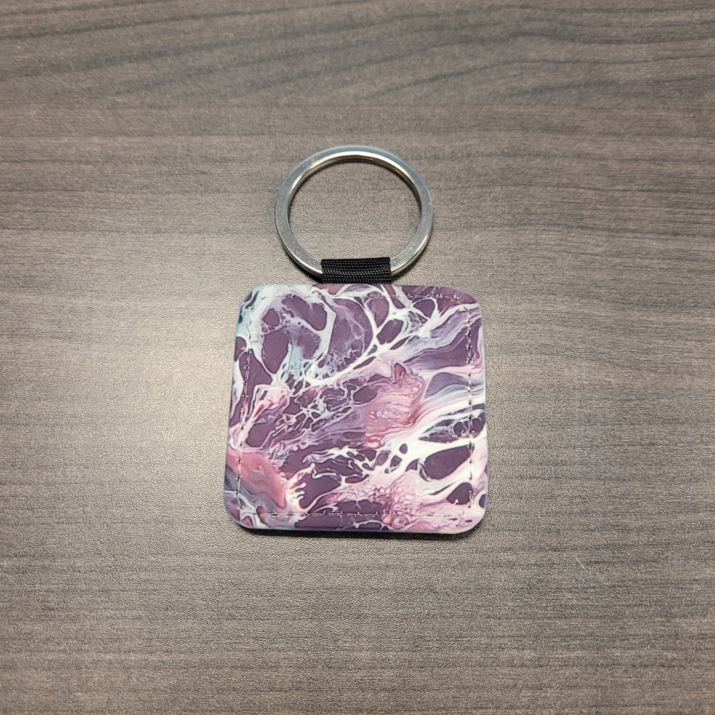 Square Faux Leather Keychains Set #1