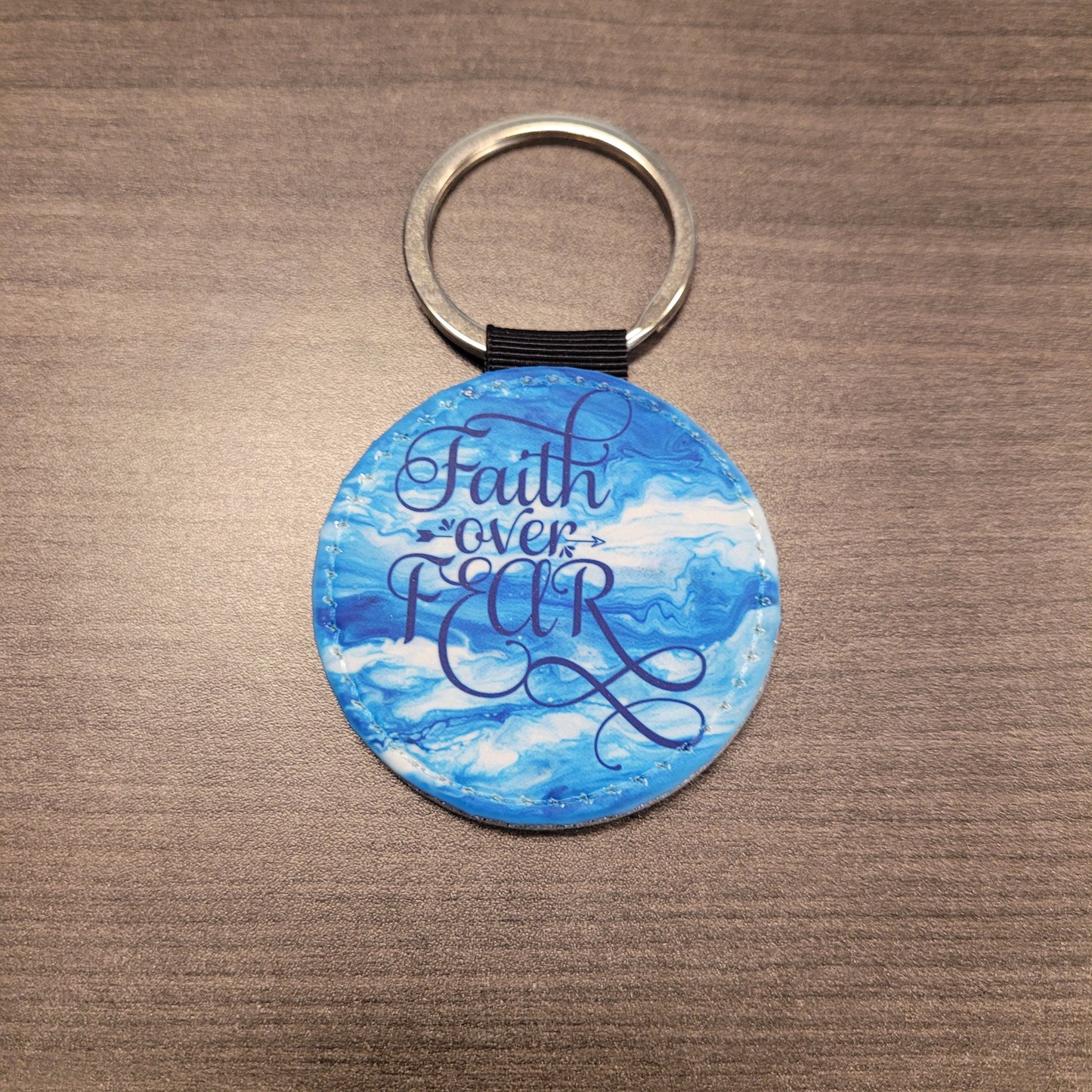 Round Faux Leather Keychains Set #3