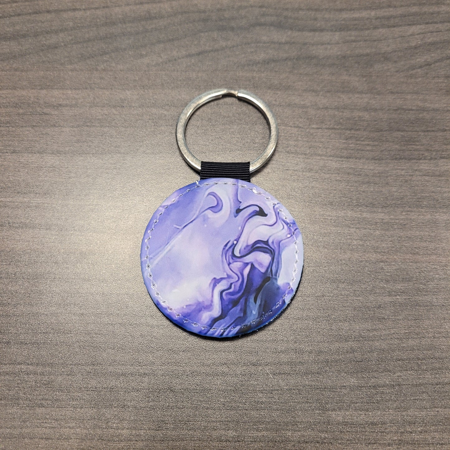 Round Faux Leather Keychains Set #2