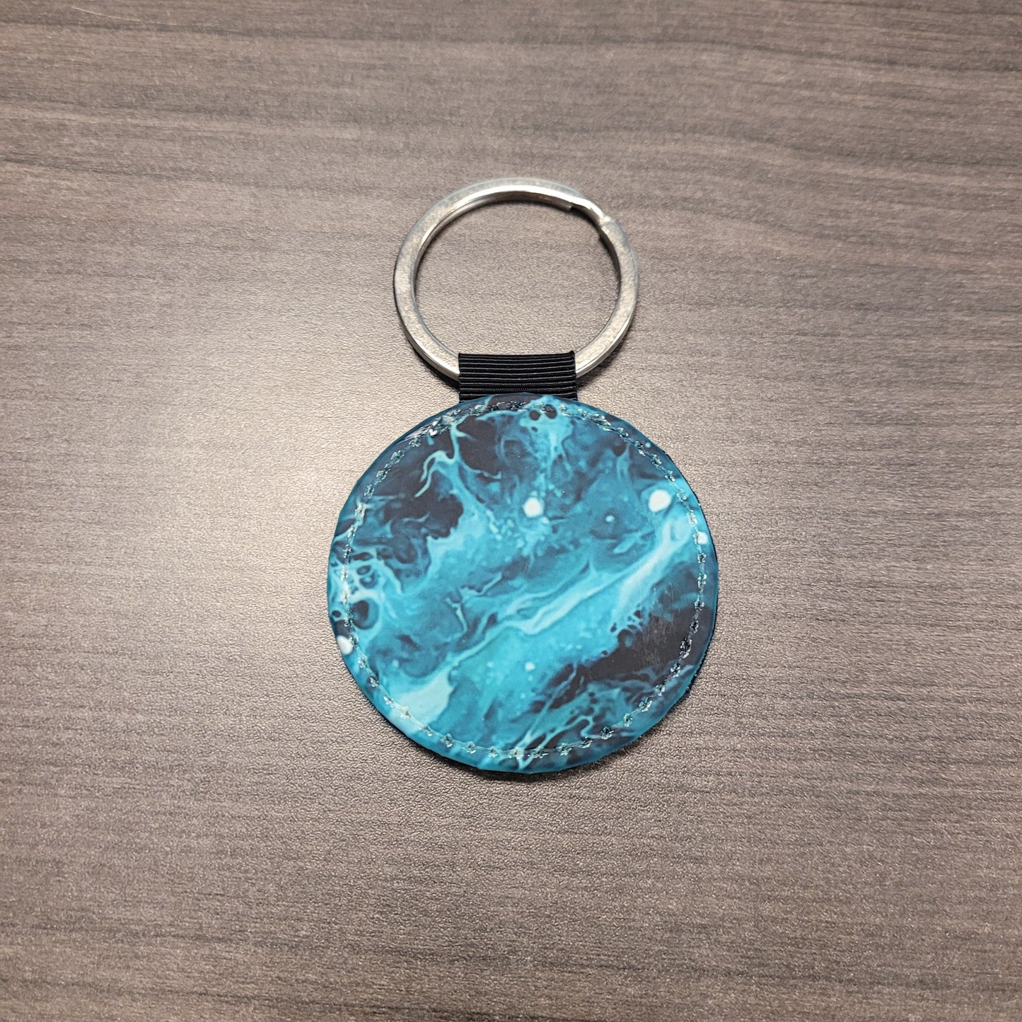 Round Faux Leather Keychains Set #1