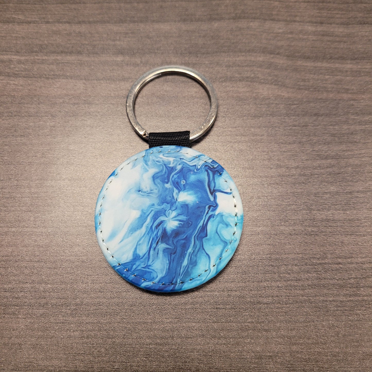 Round Faux Leather Keychains Set #1