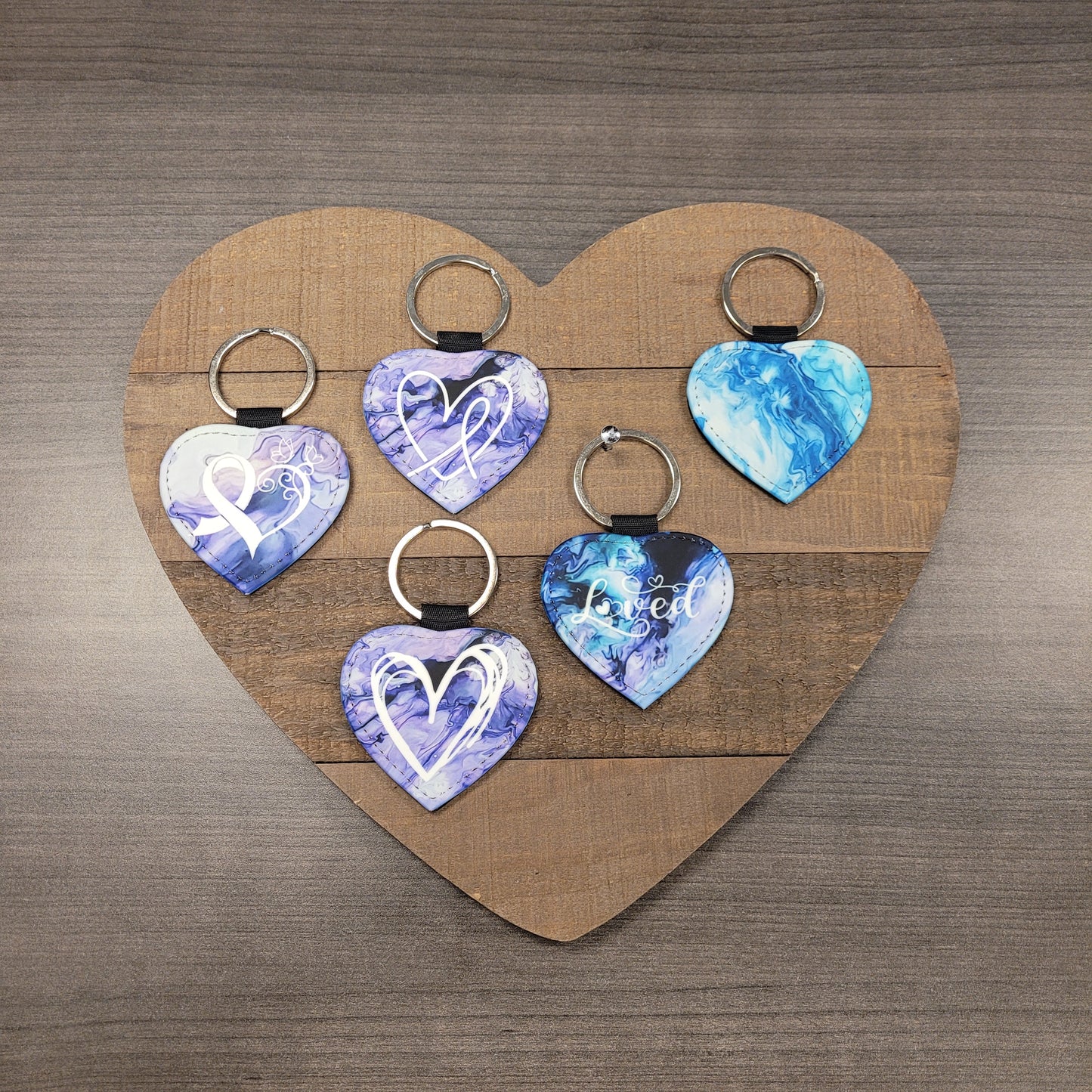 Heart Faux Leather Keychains #2