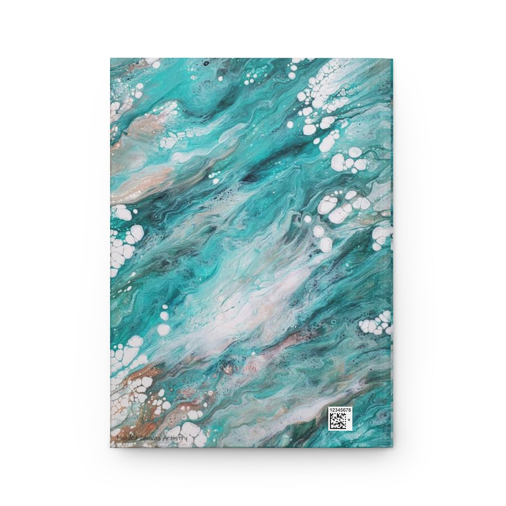 Saved By Grace Green Acrylic Pour Abstract Art Hardcover Journal