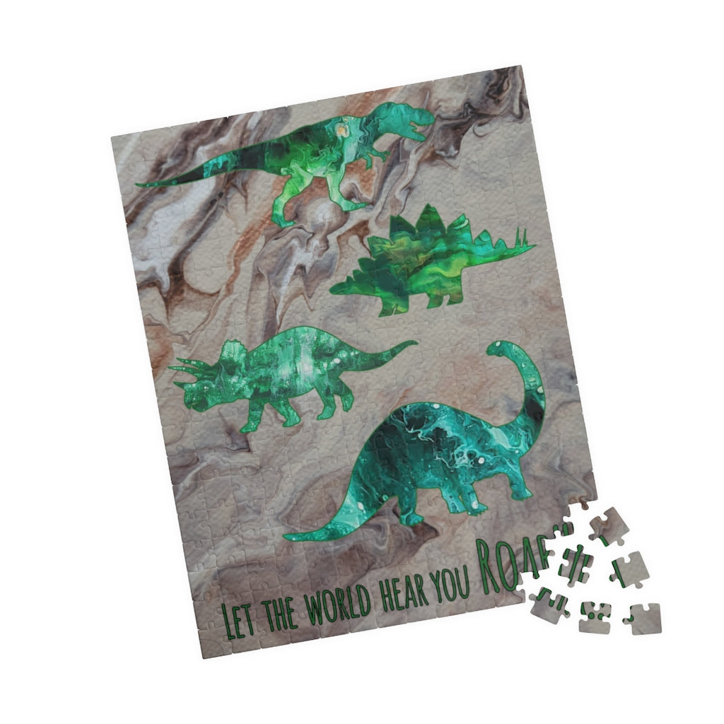 Dinosaur Acrylic Pour Abstract Painting Art Puzzle