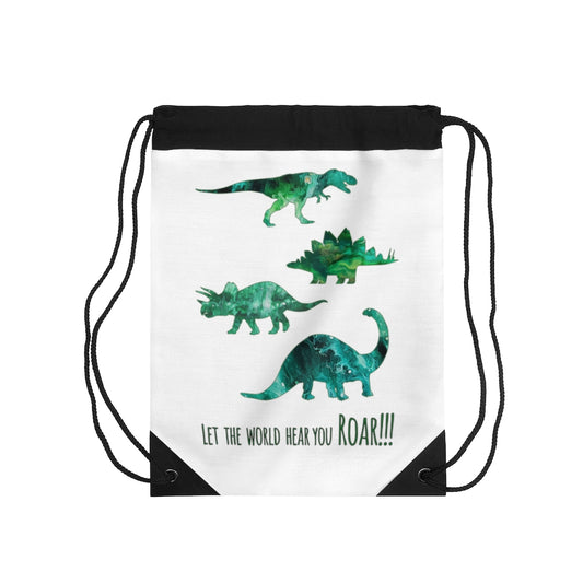 Dinosaur Acrylic Pour Abstract Art Drawstring Bag