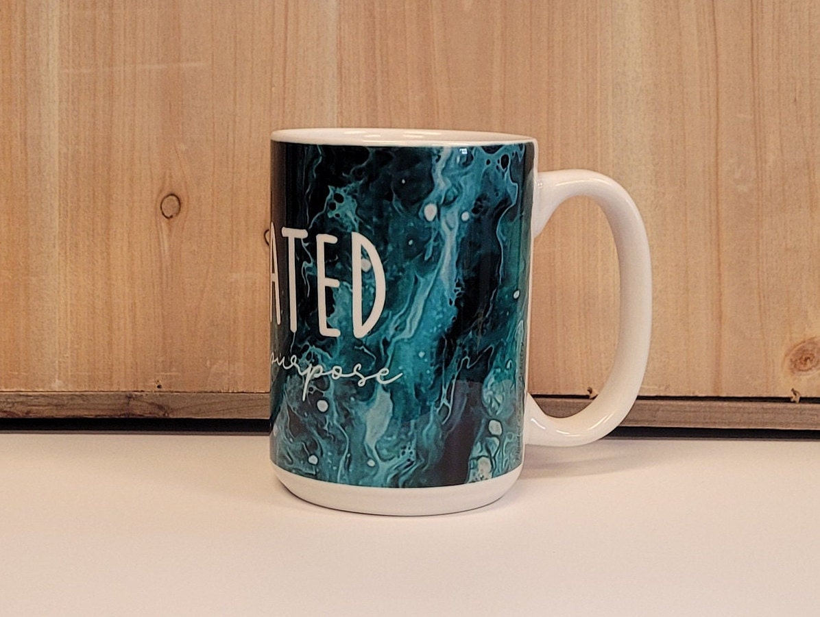 Created with a Purpose Christian Coffee Mug with Abstract Art