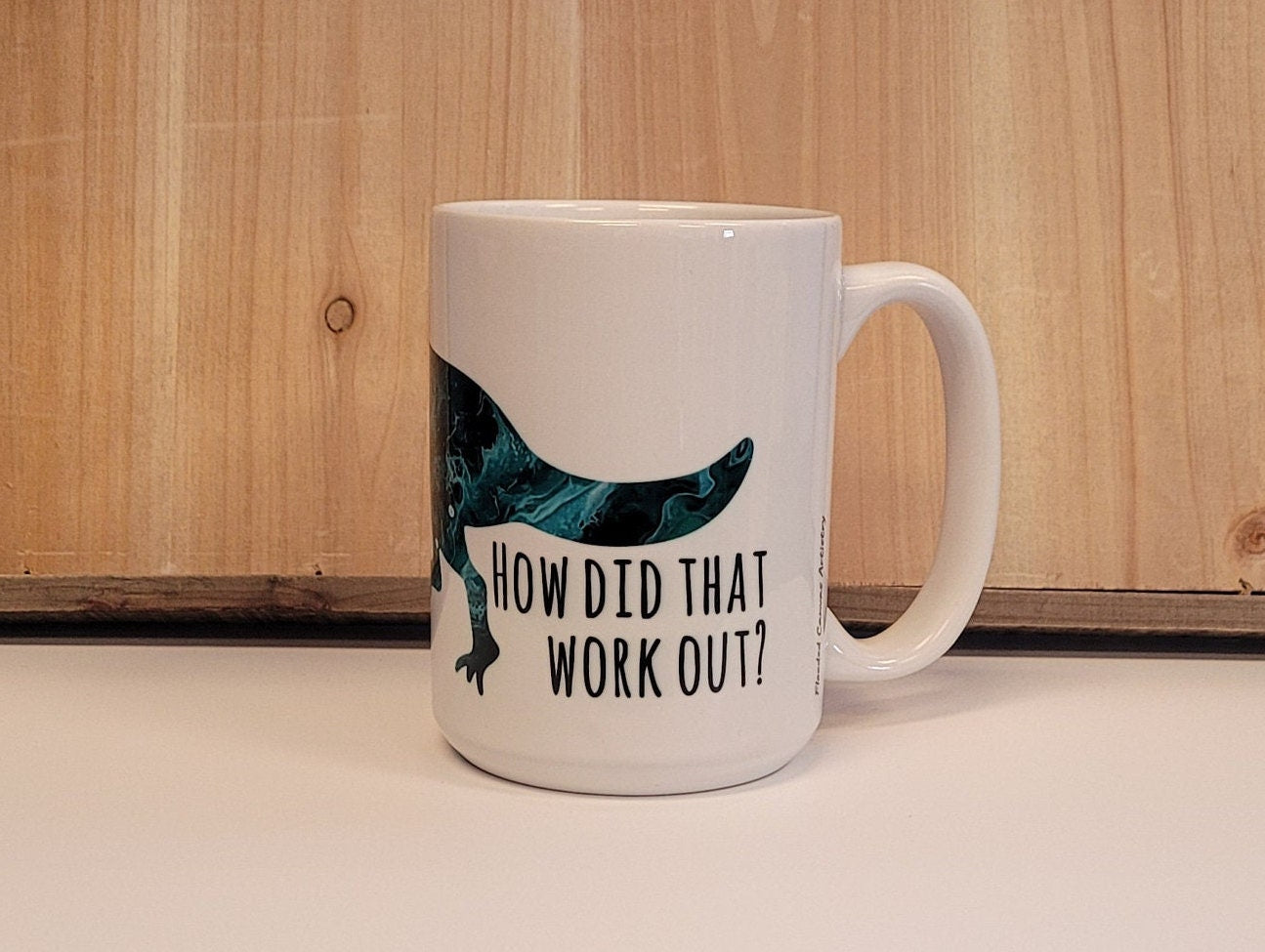 Dinosaurs Had No Coffee T-Rex Coffee Mug with Abstract Art Design