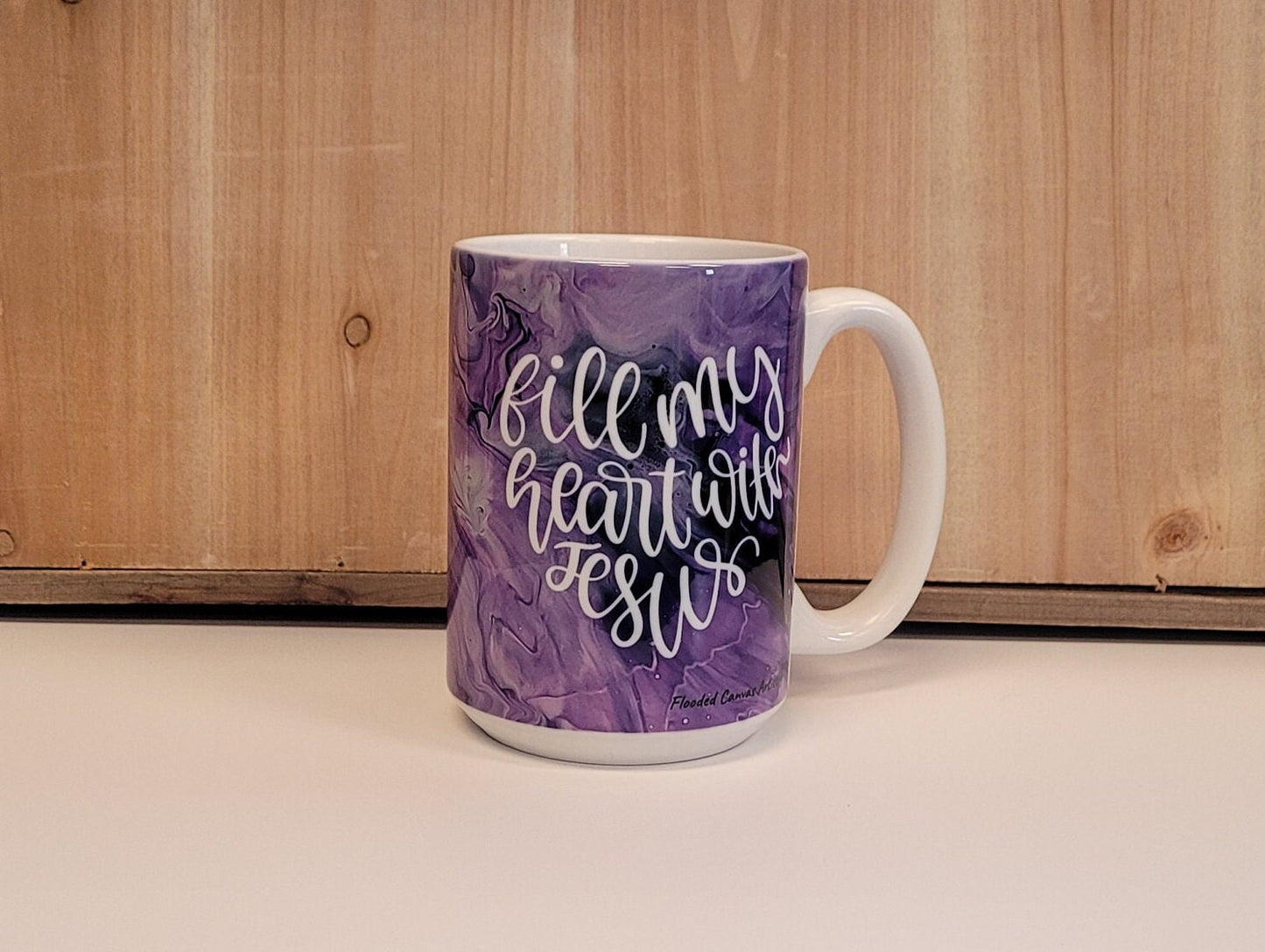 Purple Abstract Art Jesus Coffee Mugs, Christian Coffee Mugs