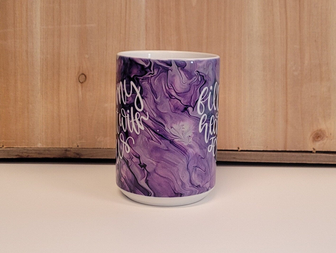 Purple Abstract Art Jesus Coffee Mugs, Christian Coffee Mugs