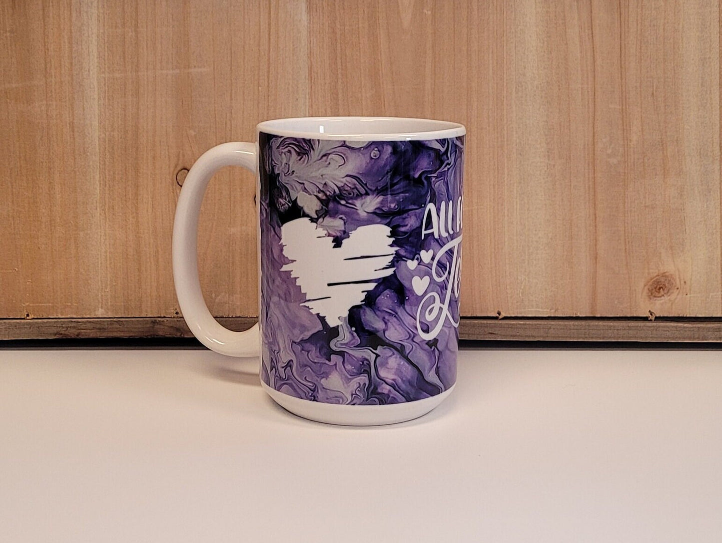 Purple Abstract Art Jesus Coffee Mugs, Christian Coffee Mugs