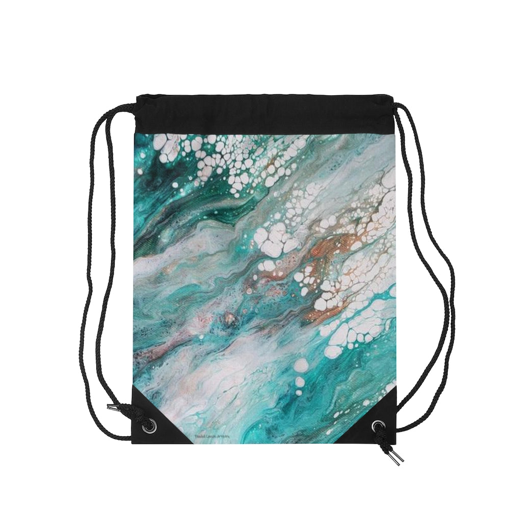 Saved By Grace Acrylic Pour Abstract Art Drawstring Bag