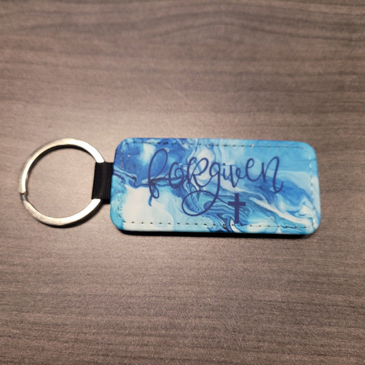 Rectangle Faux Leather Keychains #2