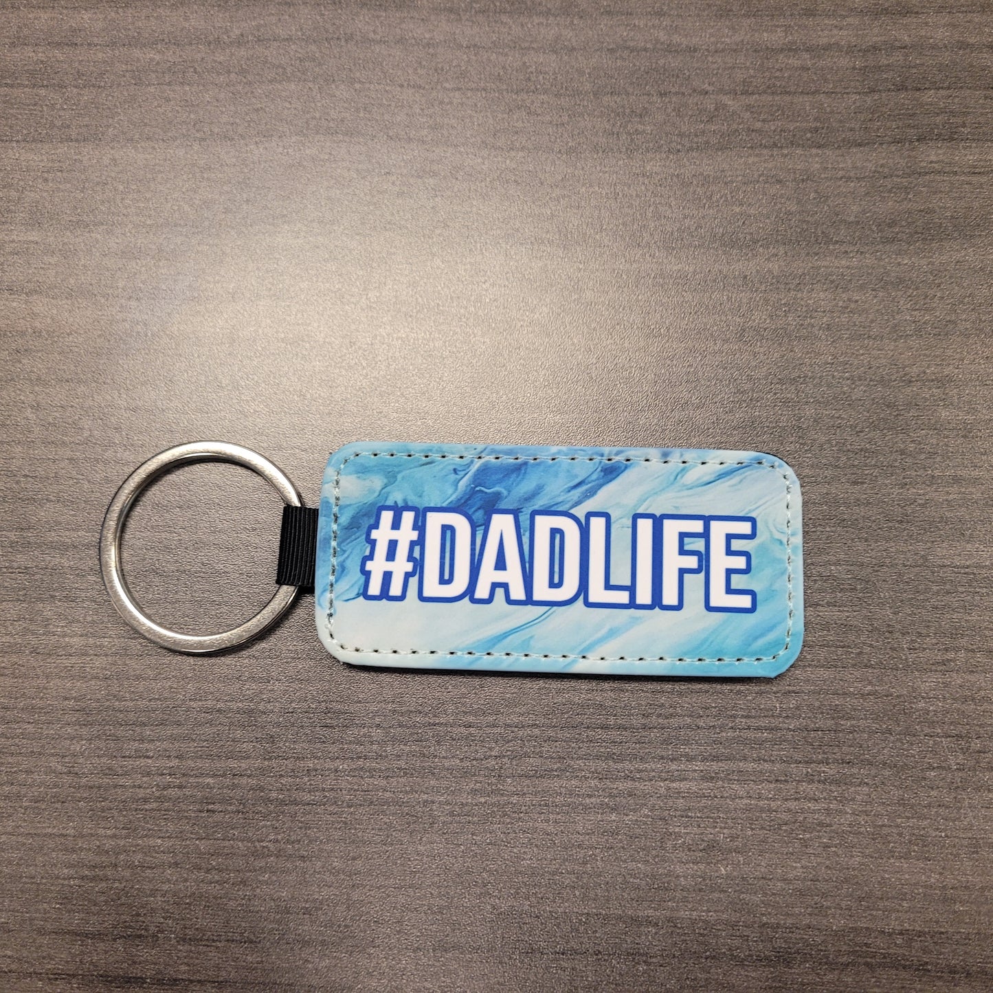 Dad Keychains-Rectangle Faux Leather Keychains