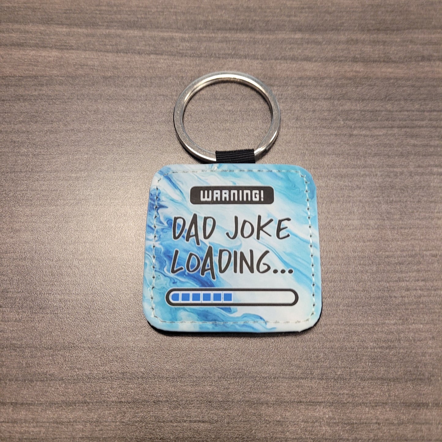 Dad Keychains-Square Faux Leather Keychains