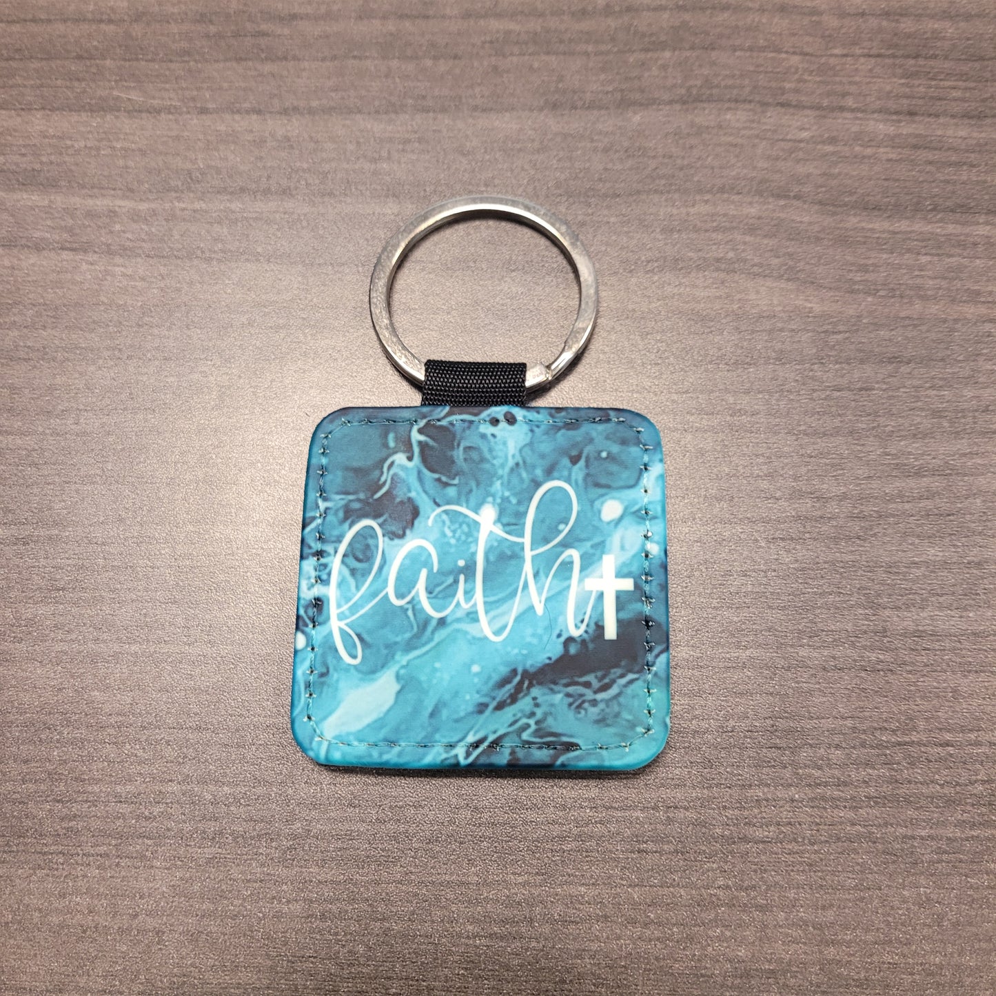 Square Faux Leather Keychains Set #2