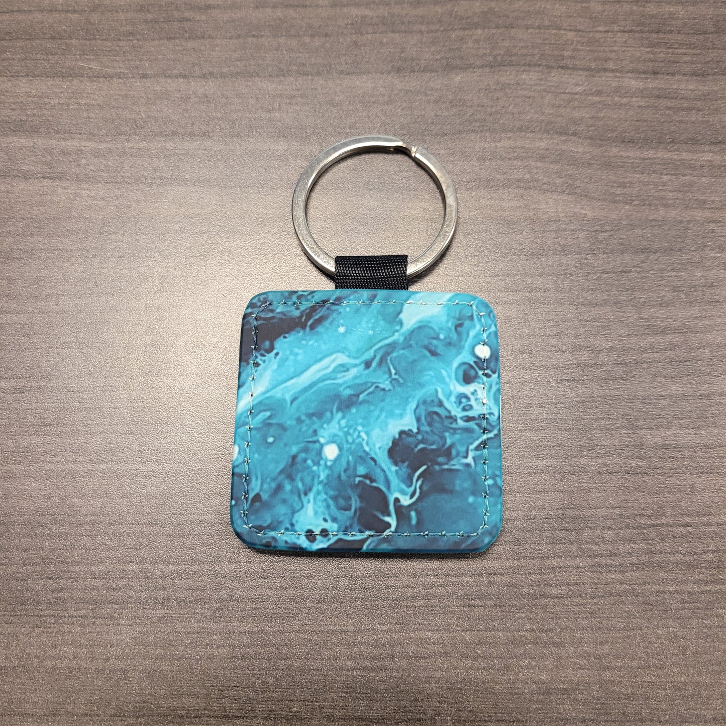 Square Faux Leather Keychains Set #1