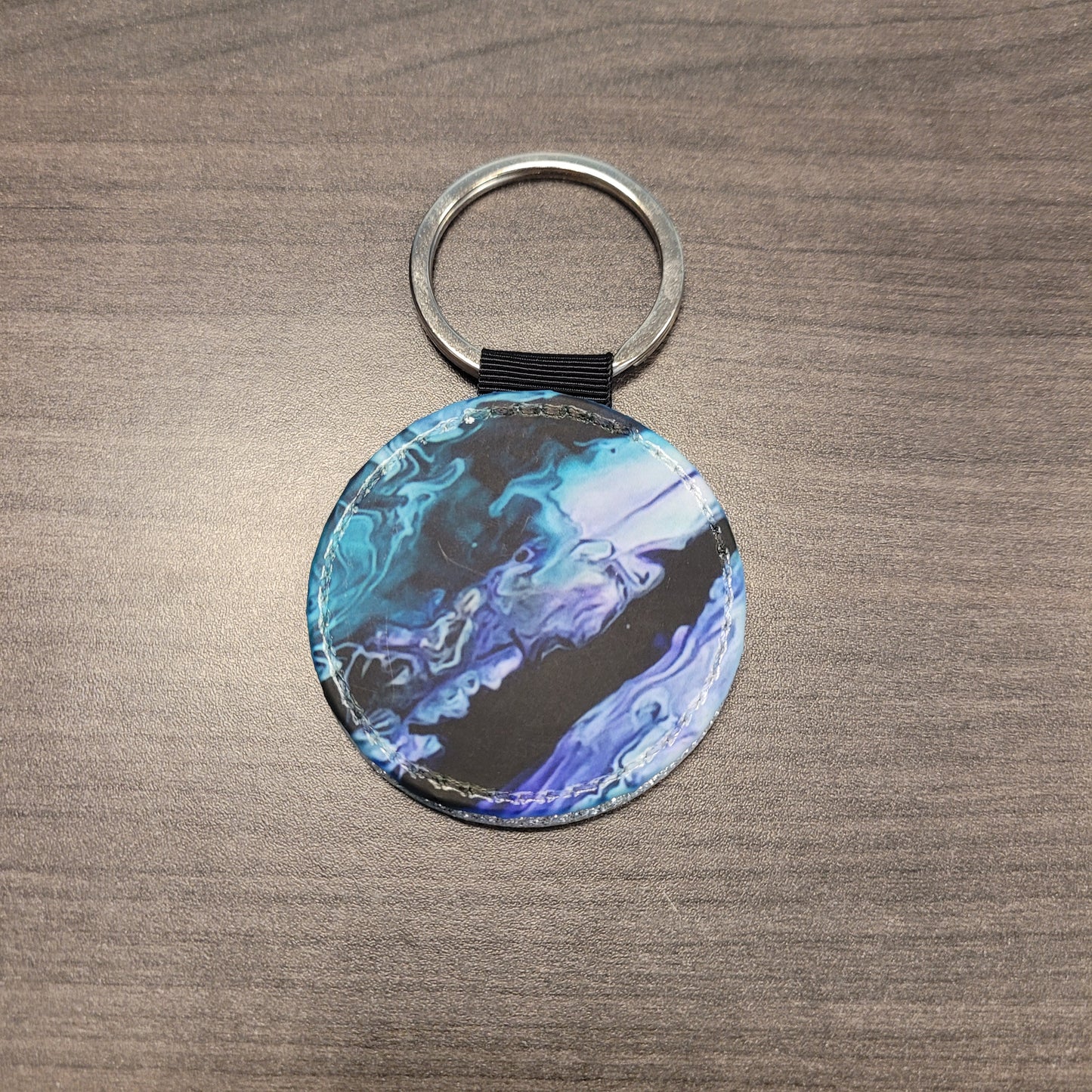 Round Faux Leather Keychains Set #2