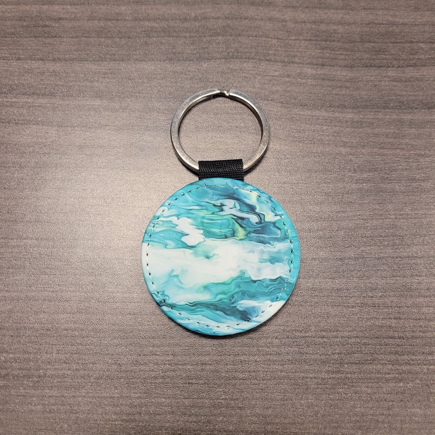 Round Faux Leather Keychains Set #1