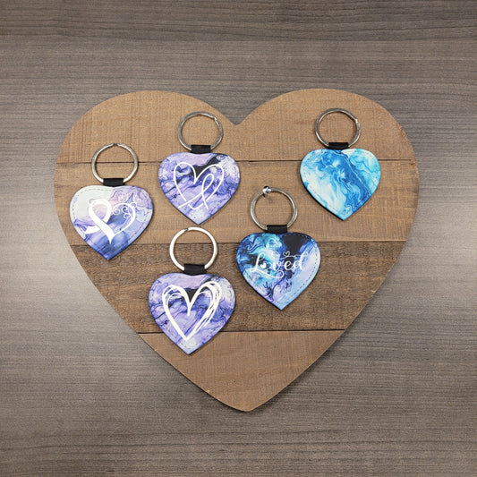 Heart Faux Leather Keychains #2