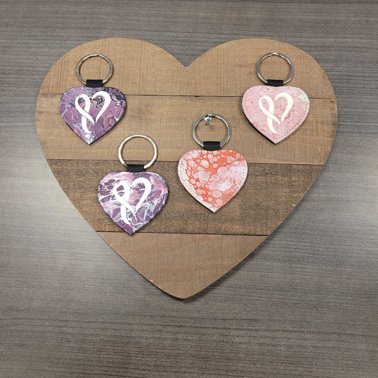 Heart Faux Leather Keychains #1