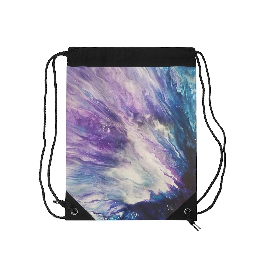 If the Stars Were Made To Worship Acrylic Pour Abstract Art Drawstring Bag