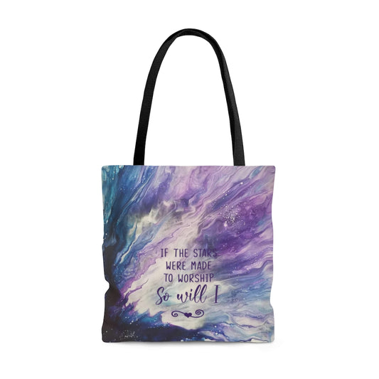 If the Stars Were Made To Worship Acrylic Pour Abstract Art Tote Bag