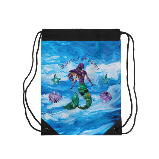 Mermaid Acrylic Pour Abstract Art Drawstring Bag