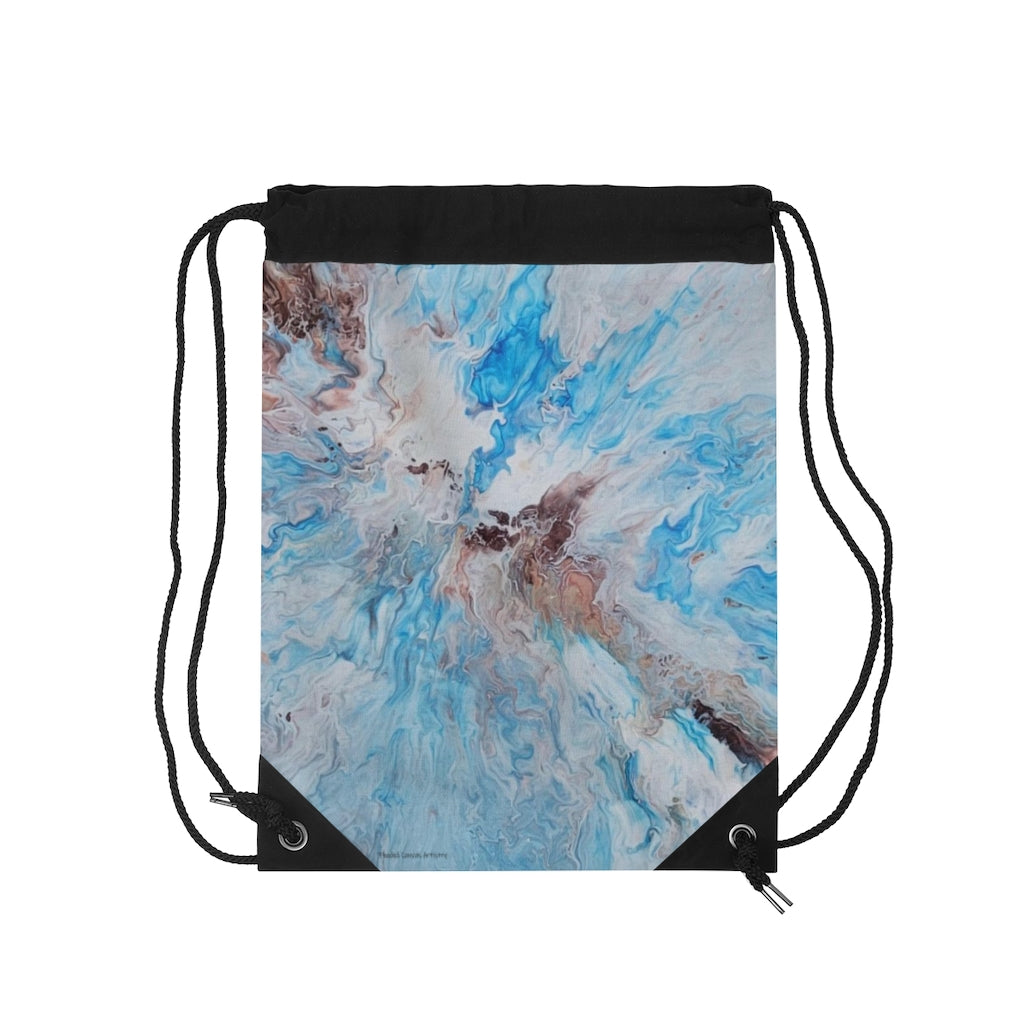 Faith Over Fear Acrylic Pour Abstract Art Drawstring Bag
