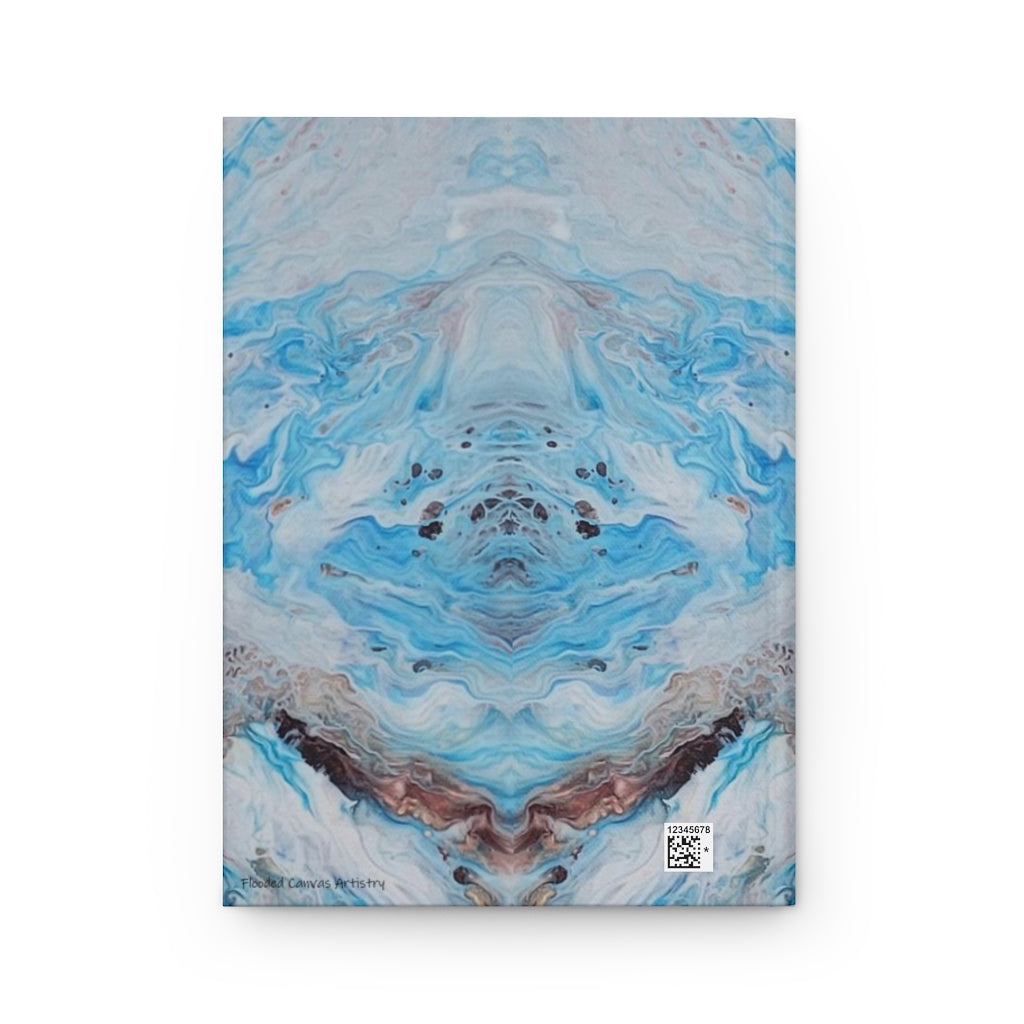 Faith Over Fear Blue and Brown Acrylic Pour Abstract Art Hardcover Journal