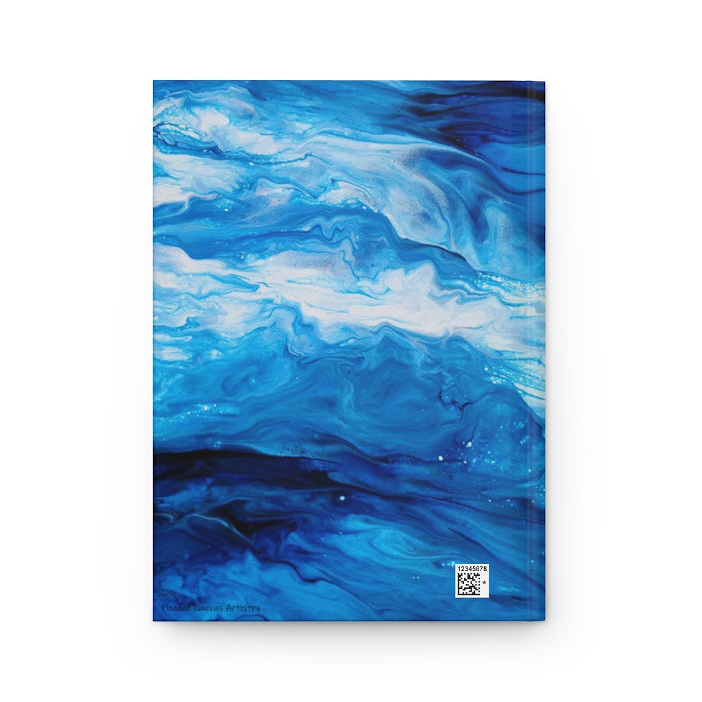 Isaiah 43:2 Ocean Waves Acrylic Pour Abstract Art Hardcover Journal