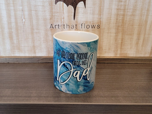 My Favorite People Call Me Dad Coffee Mug with Abstract Art