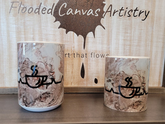 Coffee Heartbeat Coffee Mug with Abstract Art