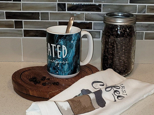 Created with a Purpose Christian Coffee Mug with Abstract Art